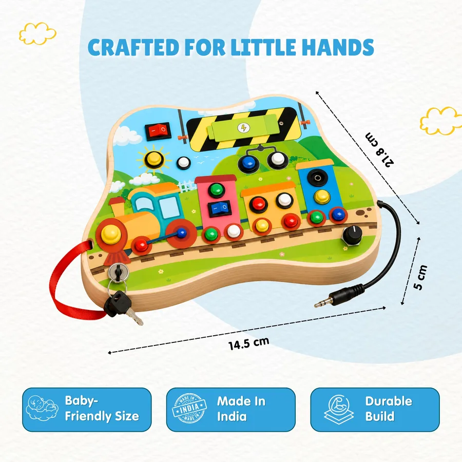 ChooChoo dimensions — 21.8cm x 14.5cm x 5cm, travel-friendly, made in India